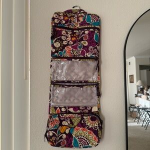 Vera Bradley Purple Floral Hanging cosmetic travel Organizer